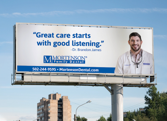Billboard that says, Great care starts with good listening